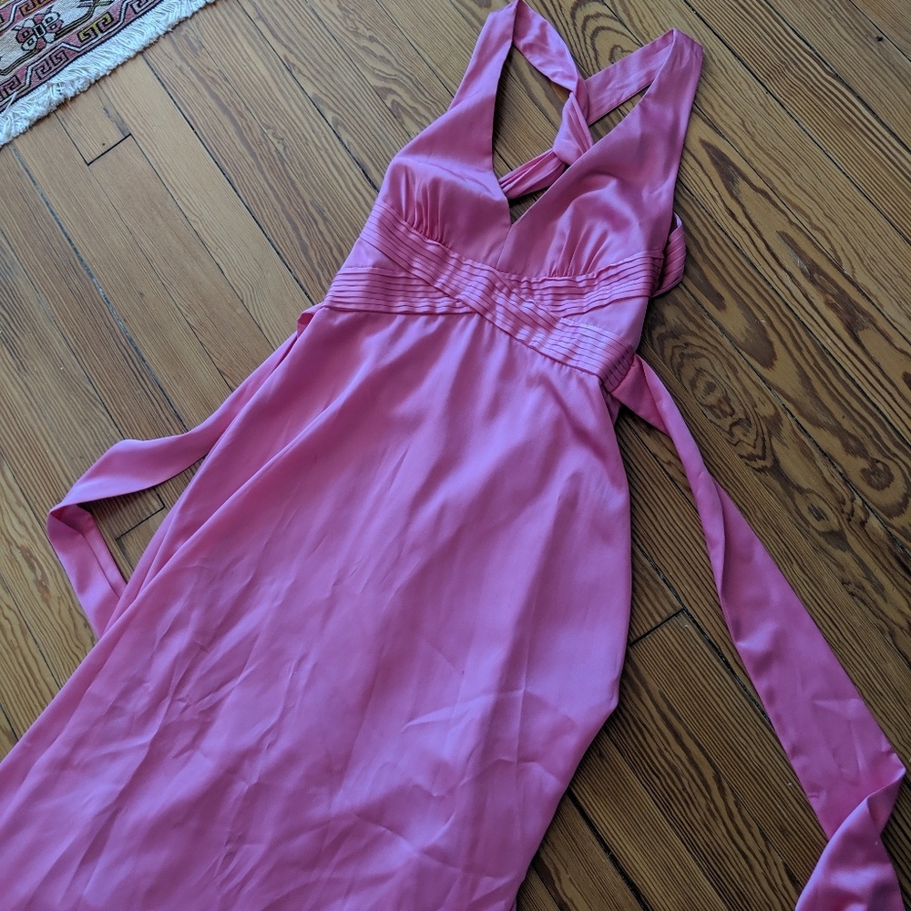 BCBG backless pink floor length dress